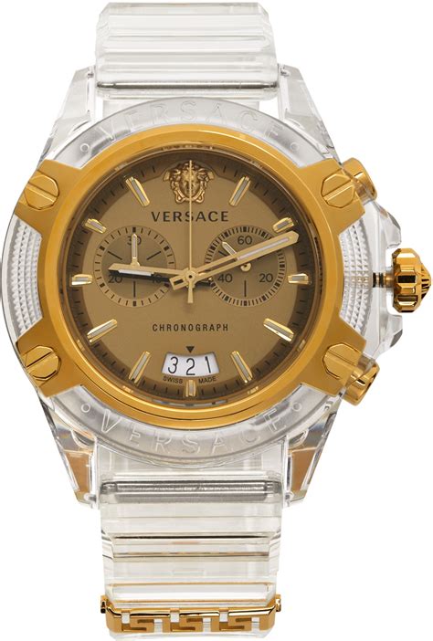 versace gold men watch|silver versace watch men.